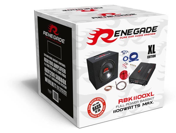 RBK1100XL Renegade  1100 Watts Basskit with 4-Channel Amplifier and  10 mm2 Amplifier Installation Kit