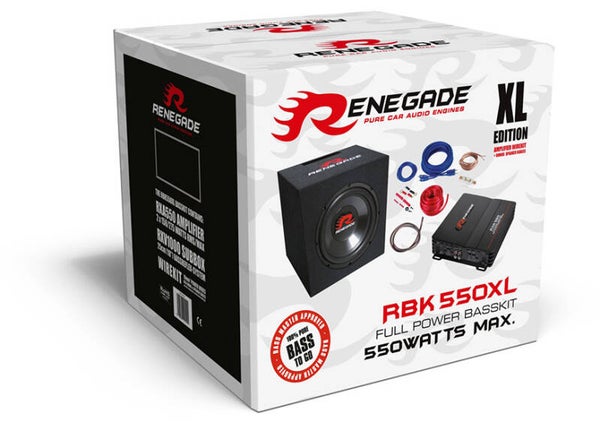 RBK550XL Renegade 50 Watts Basskit with 2-Channel Amplifier and  10 mm2 Amplifier Installation Kit