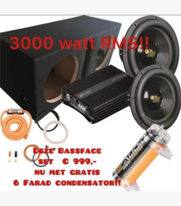 Subwooferset Bassface pack 2 3000 watt RMS