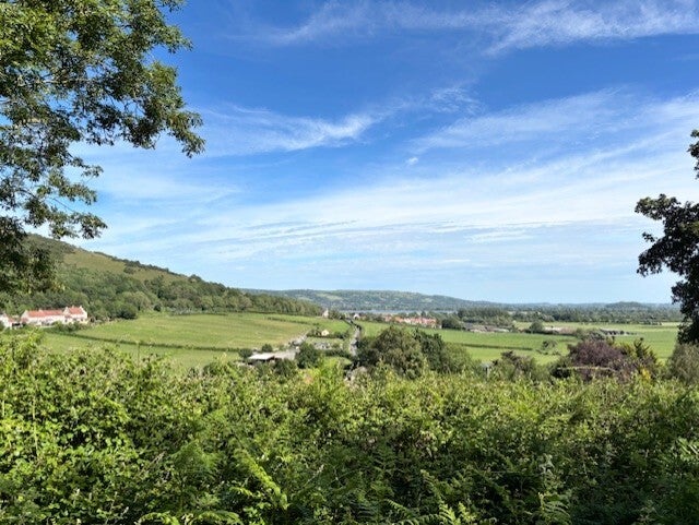 Looking out towards Cheddar Reservoir