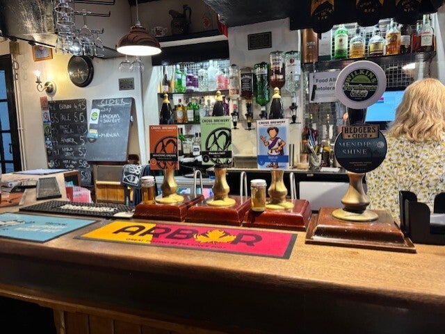 The bar at The White Hart Cross