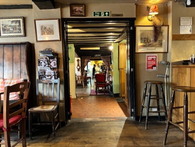 The regular's stool at The Three Cups