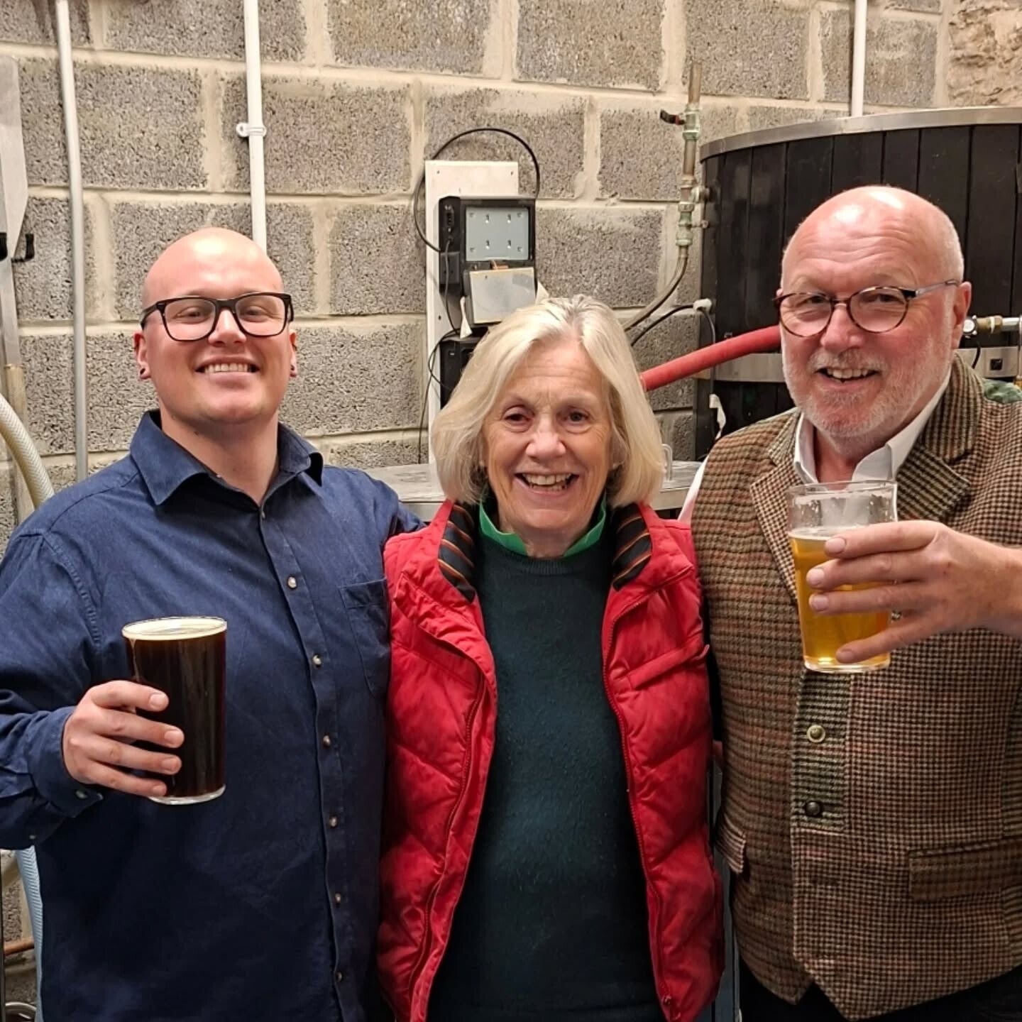 Joel, Geoff, Gina at Cross Brewery