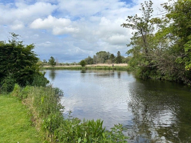 View of the River Test from the garden of The Boot Inn