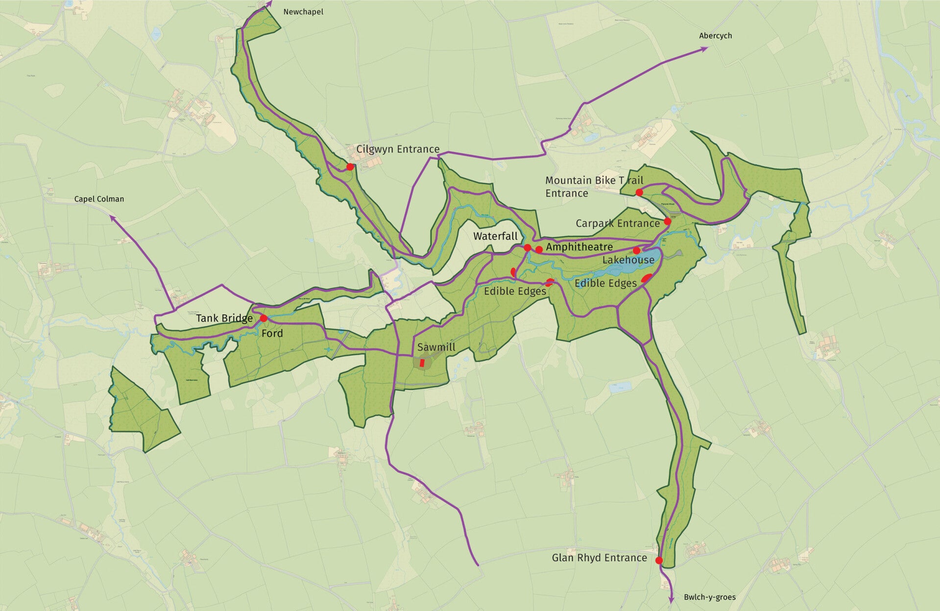 Map of Ffynone & Cilgwyn Woods