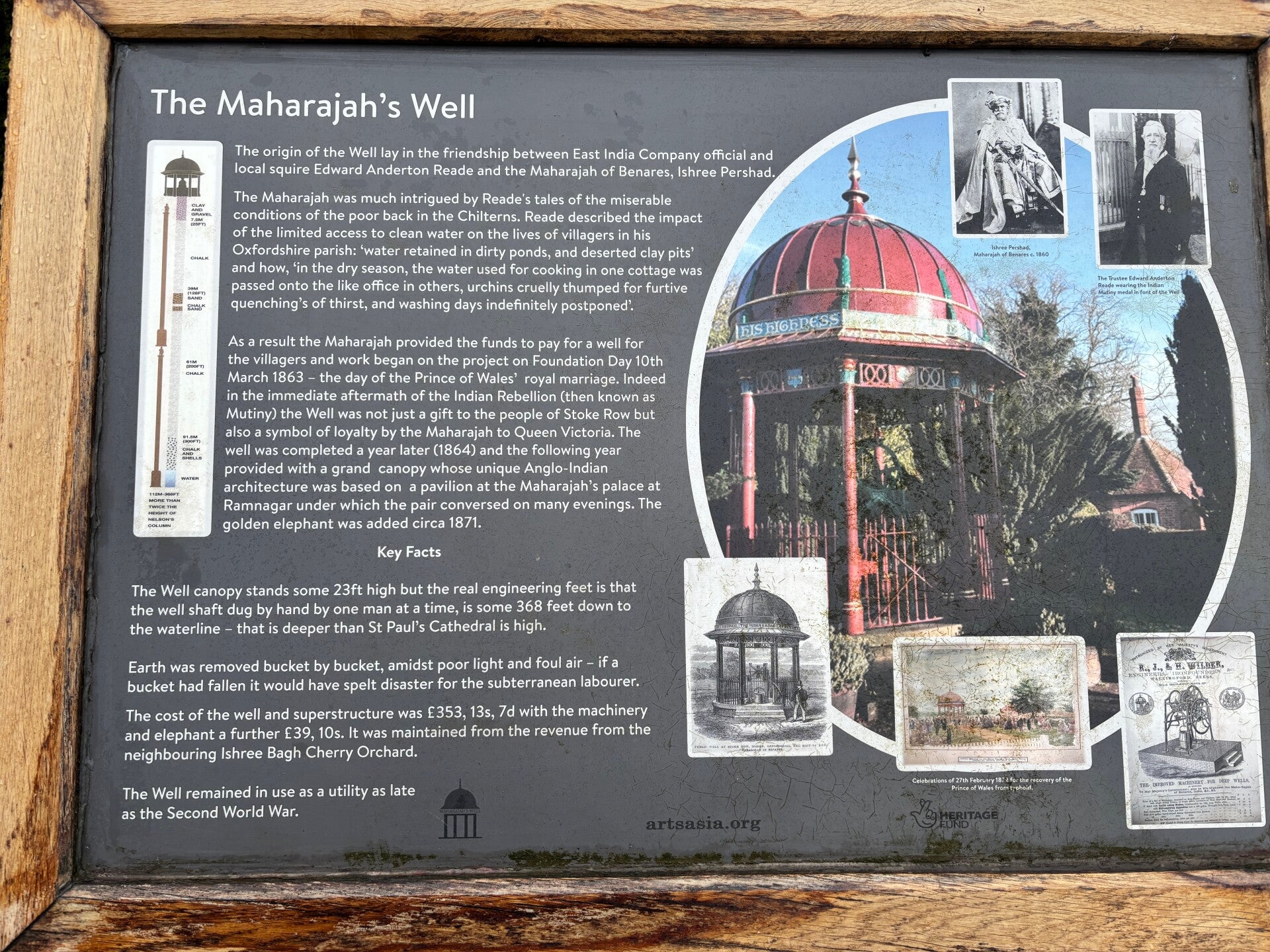 Information Board, Maharajas Well, Stoke Row