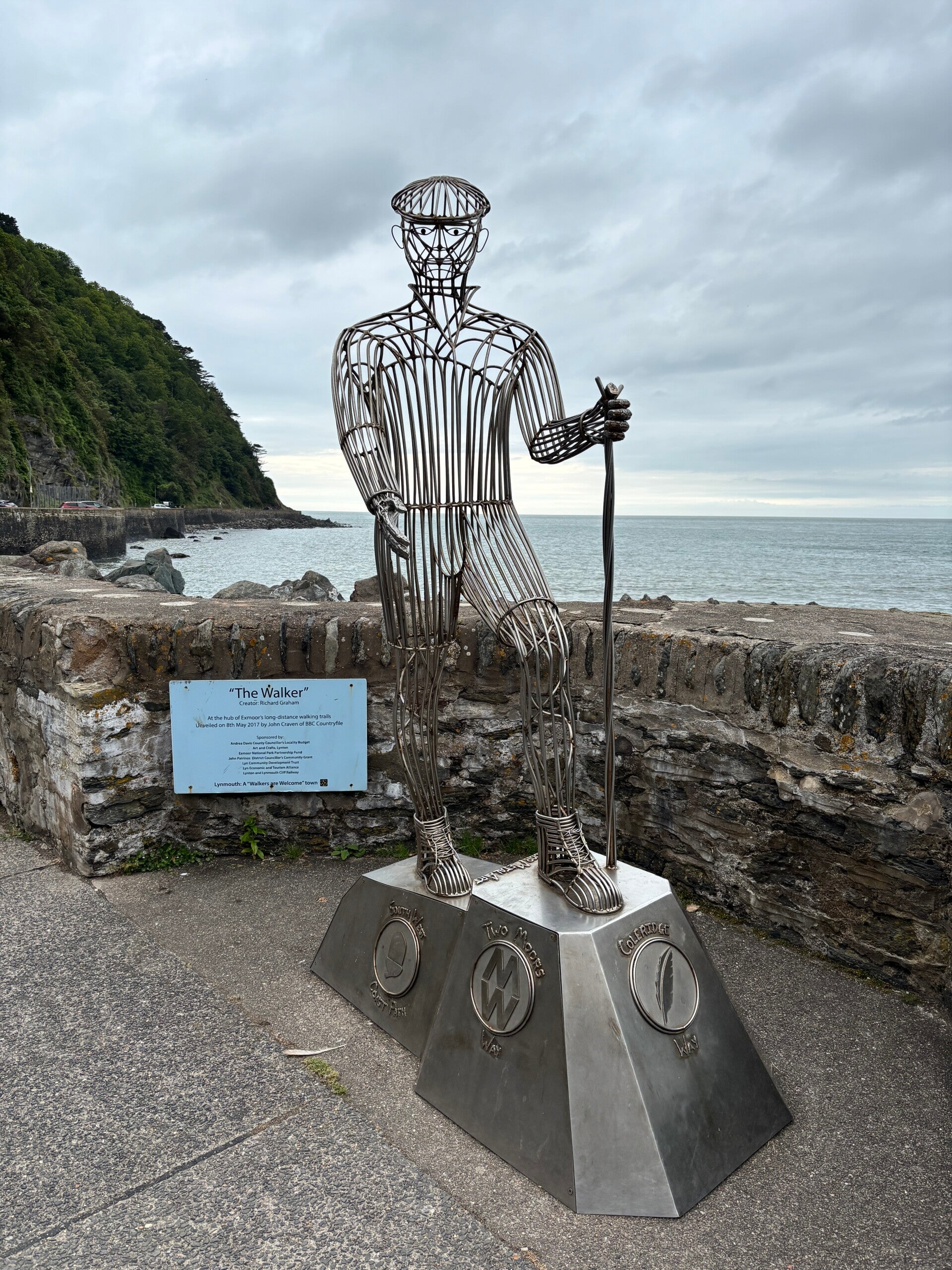 The Walker sculpture on Harbourside in Lynmouth