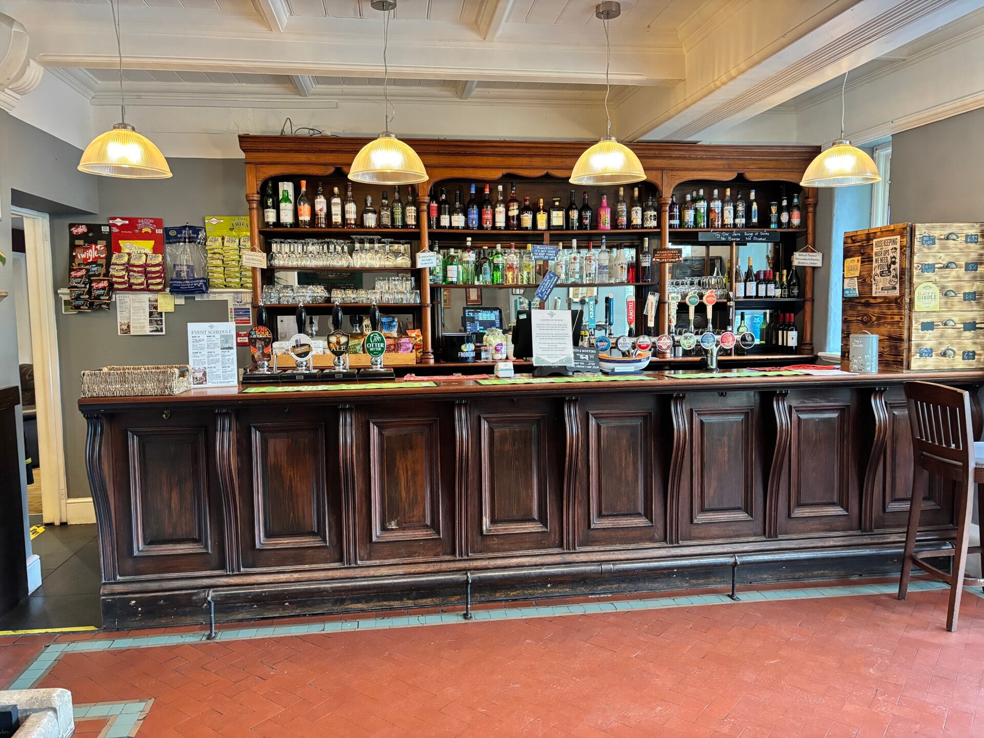 The Bar at The Hunter's Inn, Heddon Valley