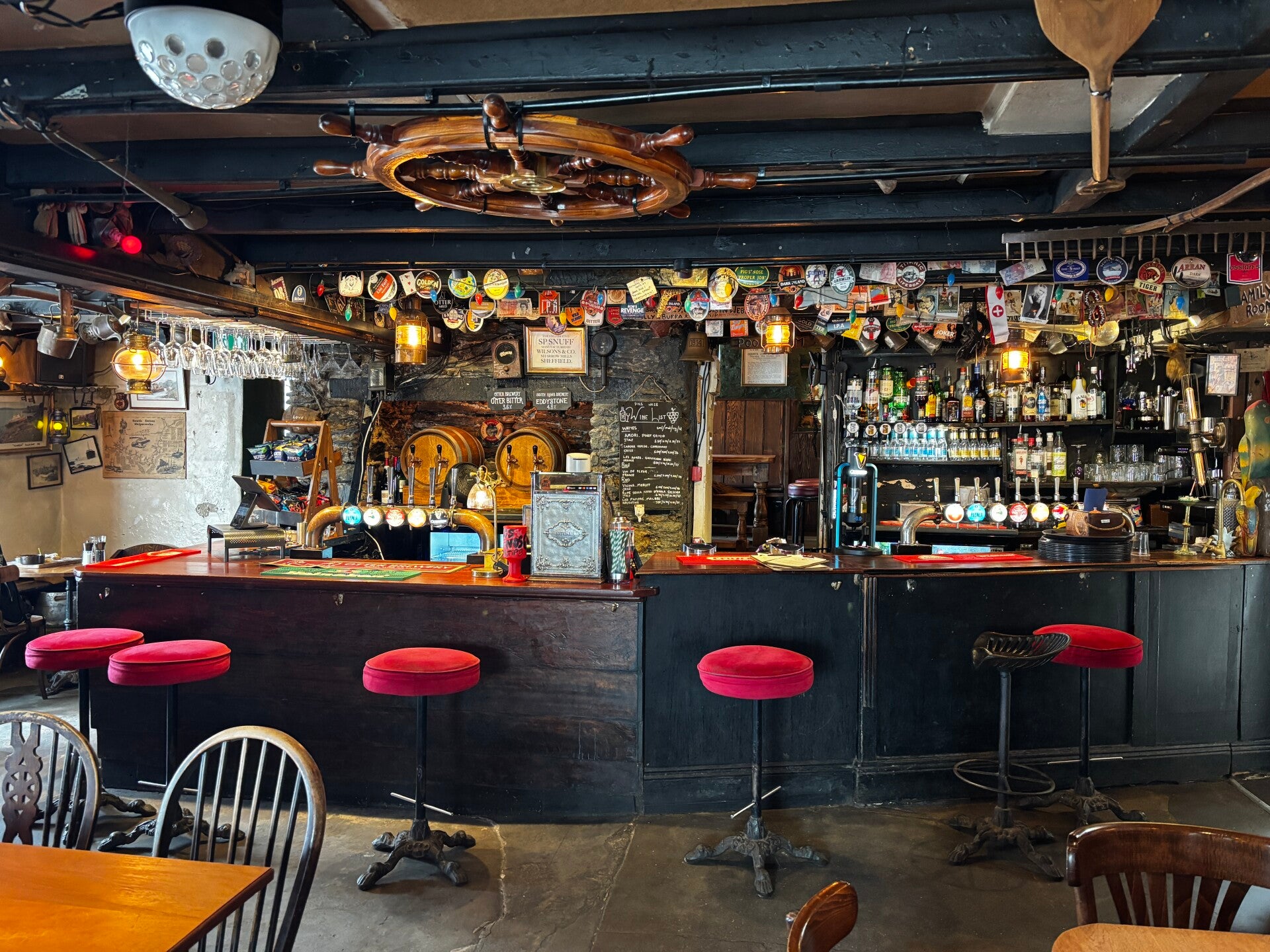 The bar at The Pigs Nose-East Prawle