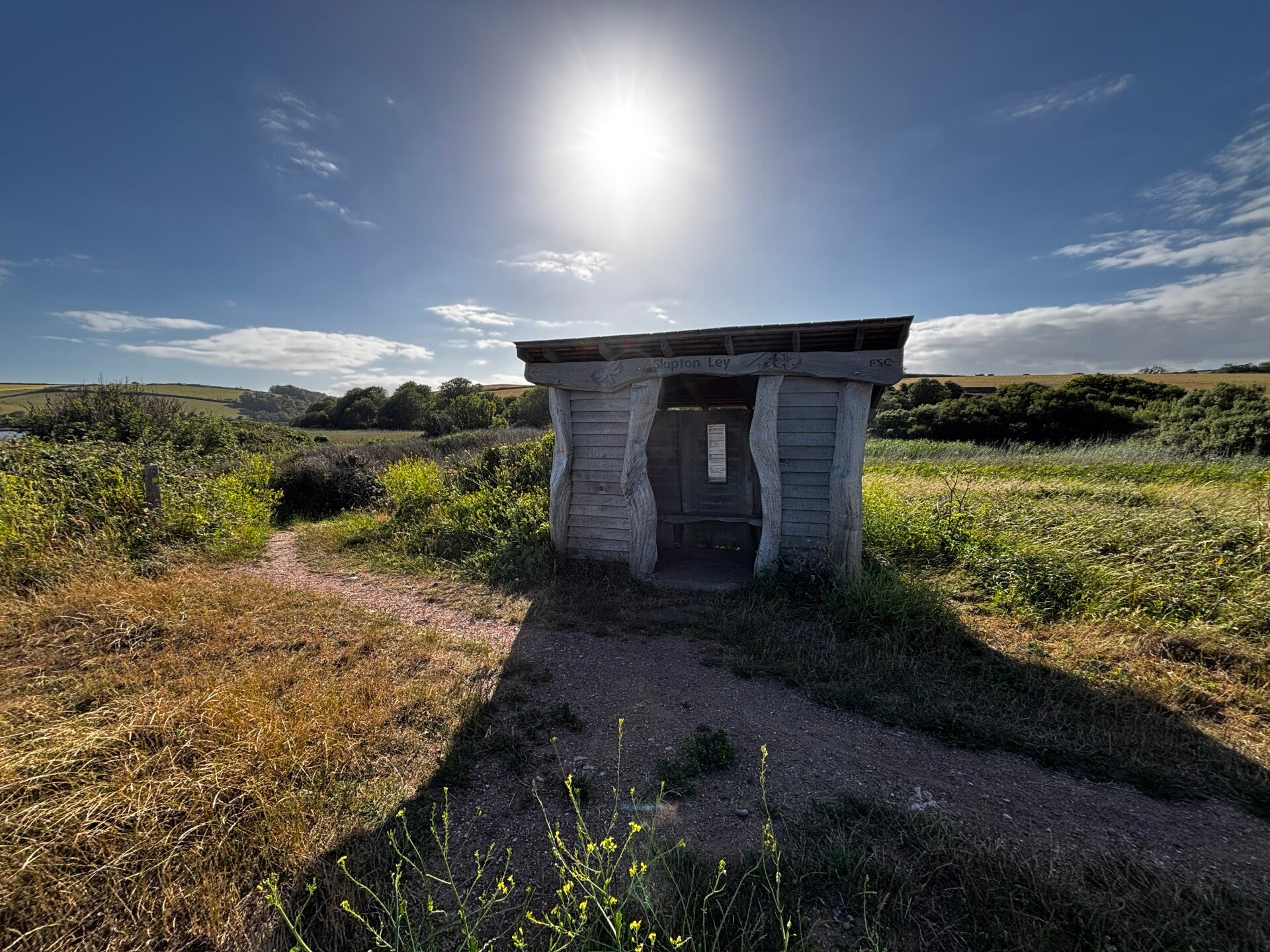 Creative designed bus stop at Slapton Ley-Devon