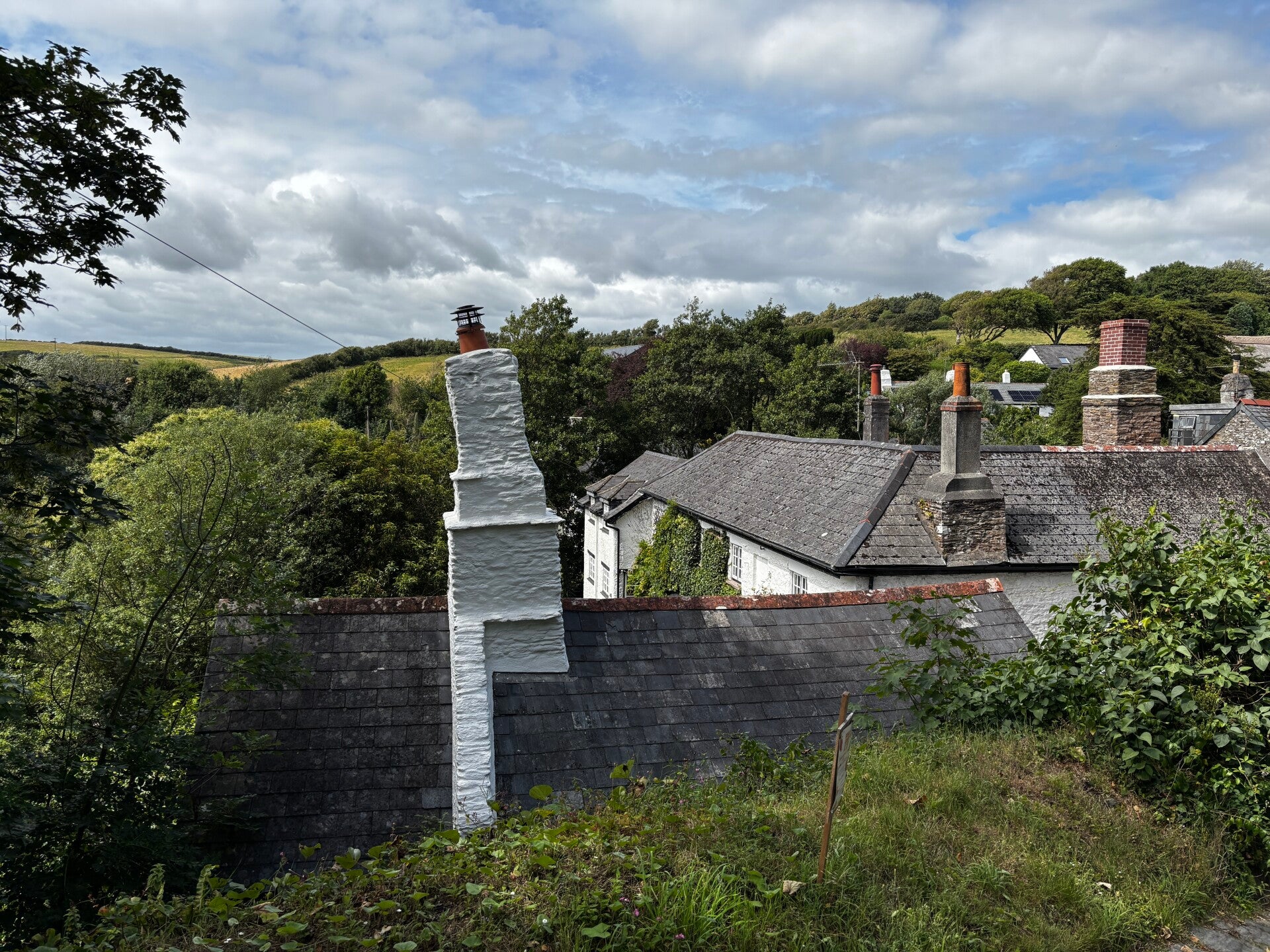 Sloping chimney in Ringmore