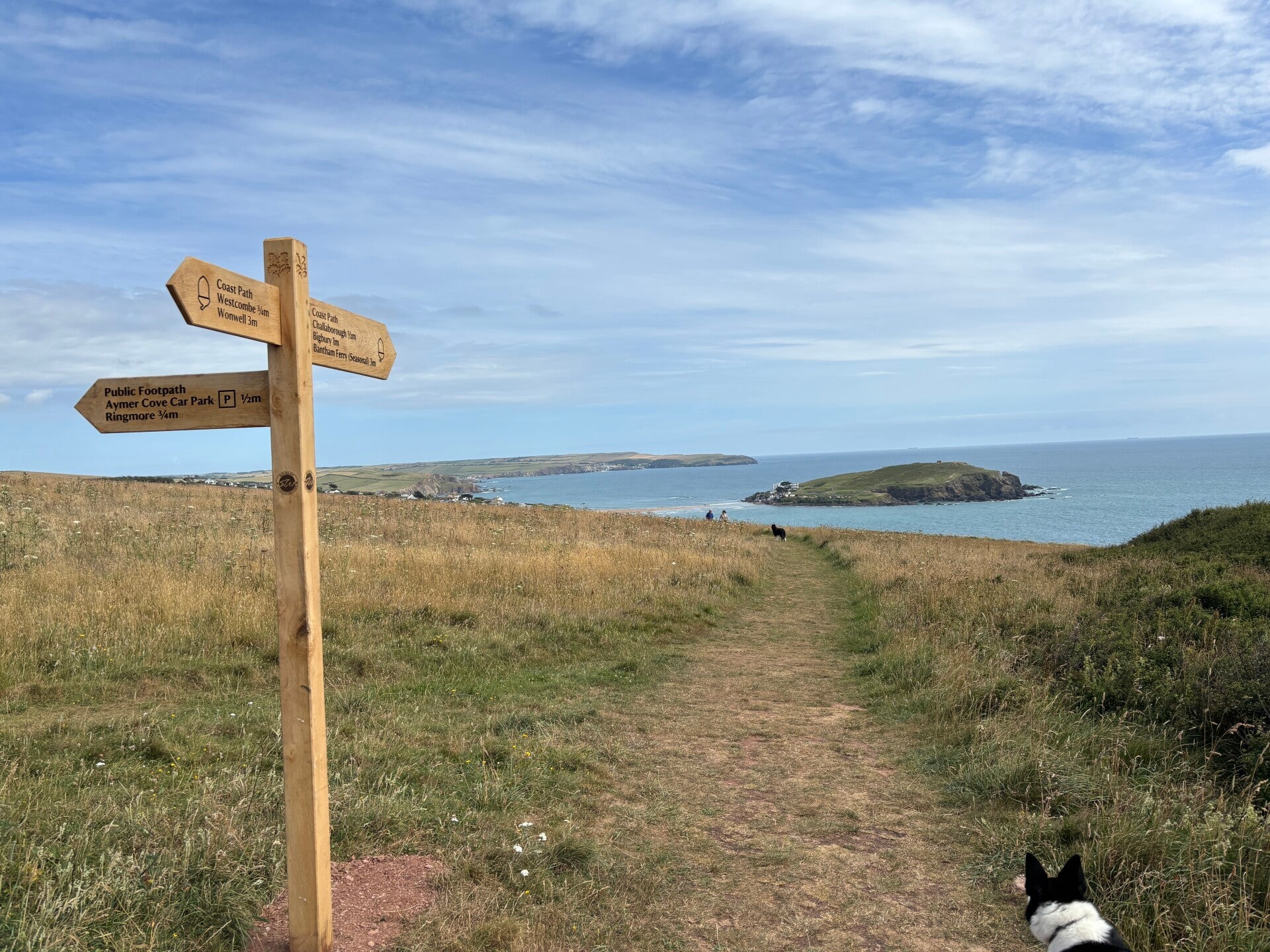 View of Burgh Island from Coast Path above Challaborough