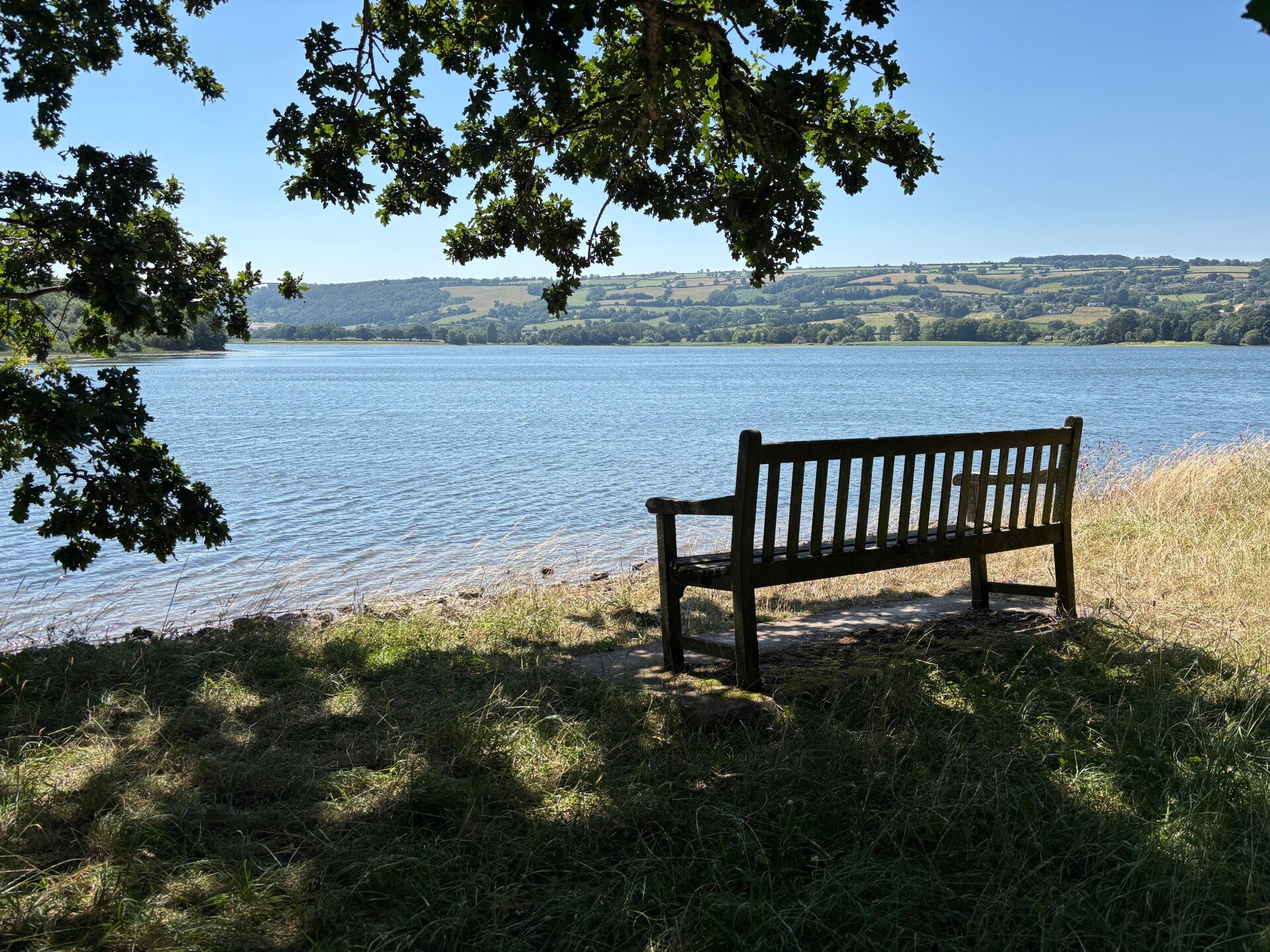 Bench-take in the view at Blagdon Lake