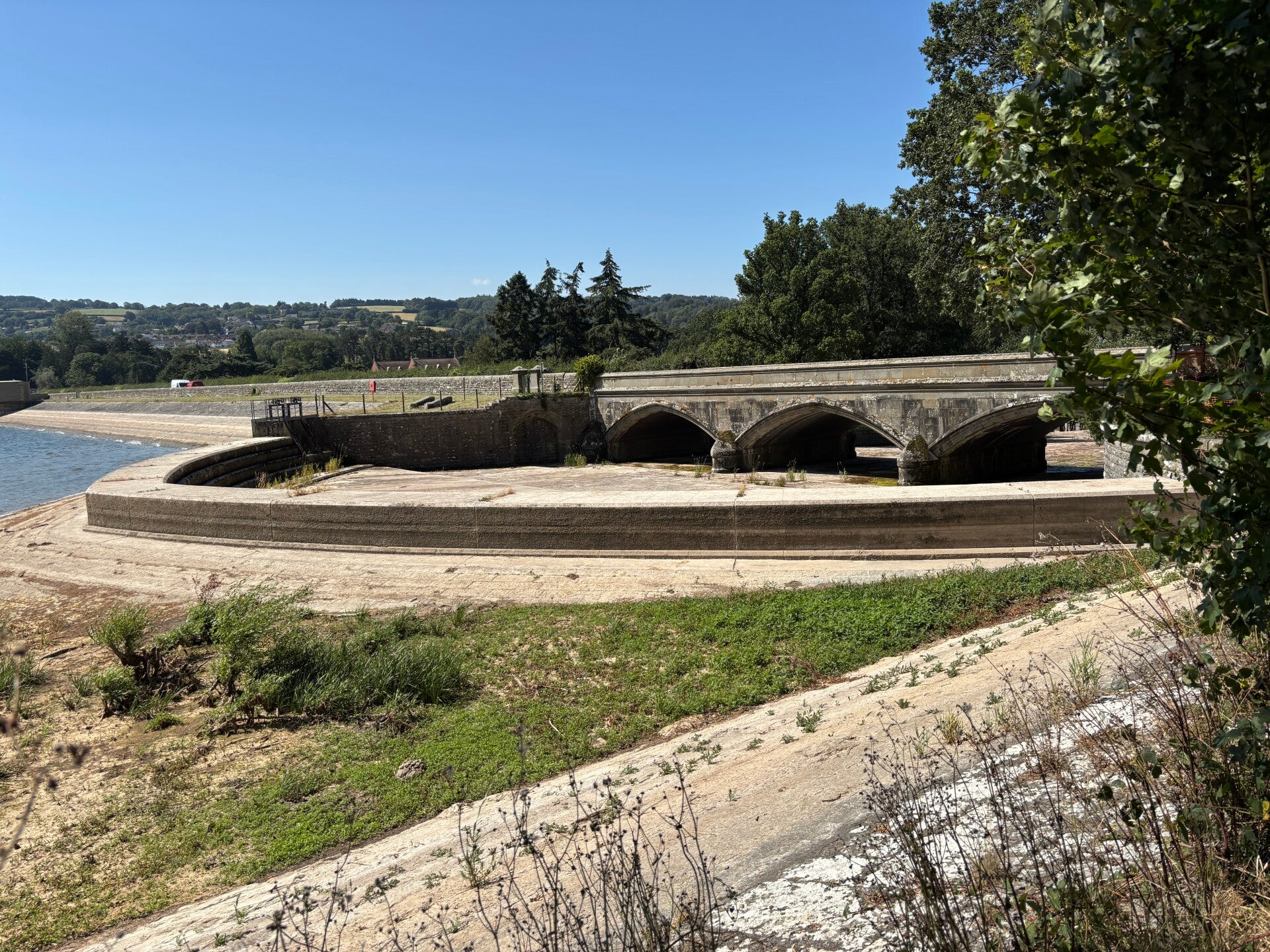 Overflow weir at Blagdon Lake dam