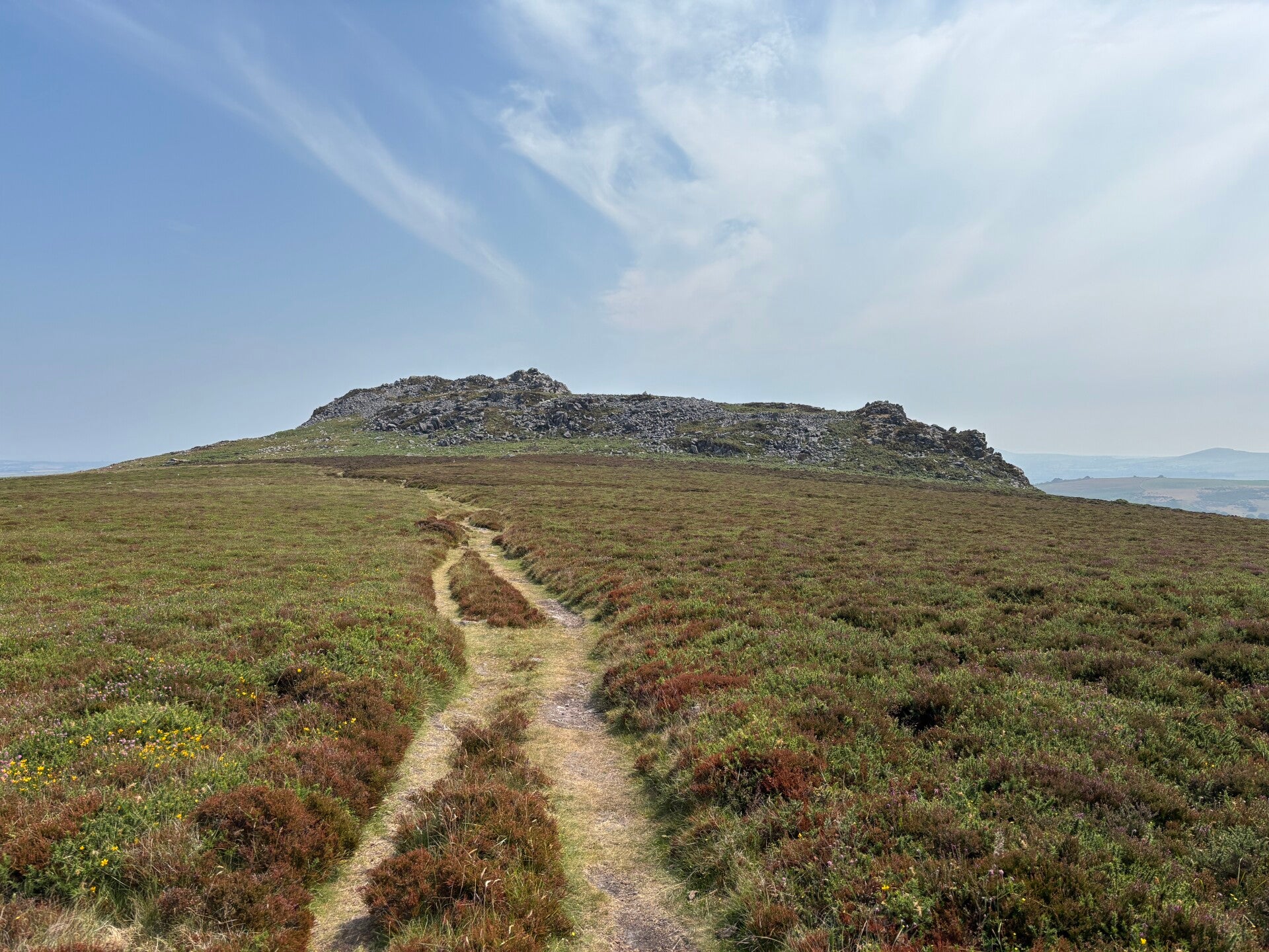 The craggy summit of Carningli