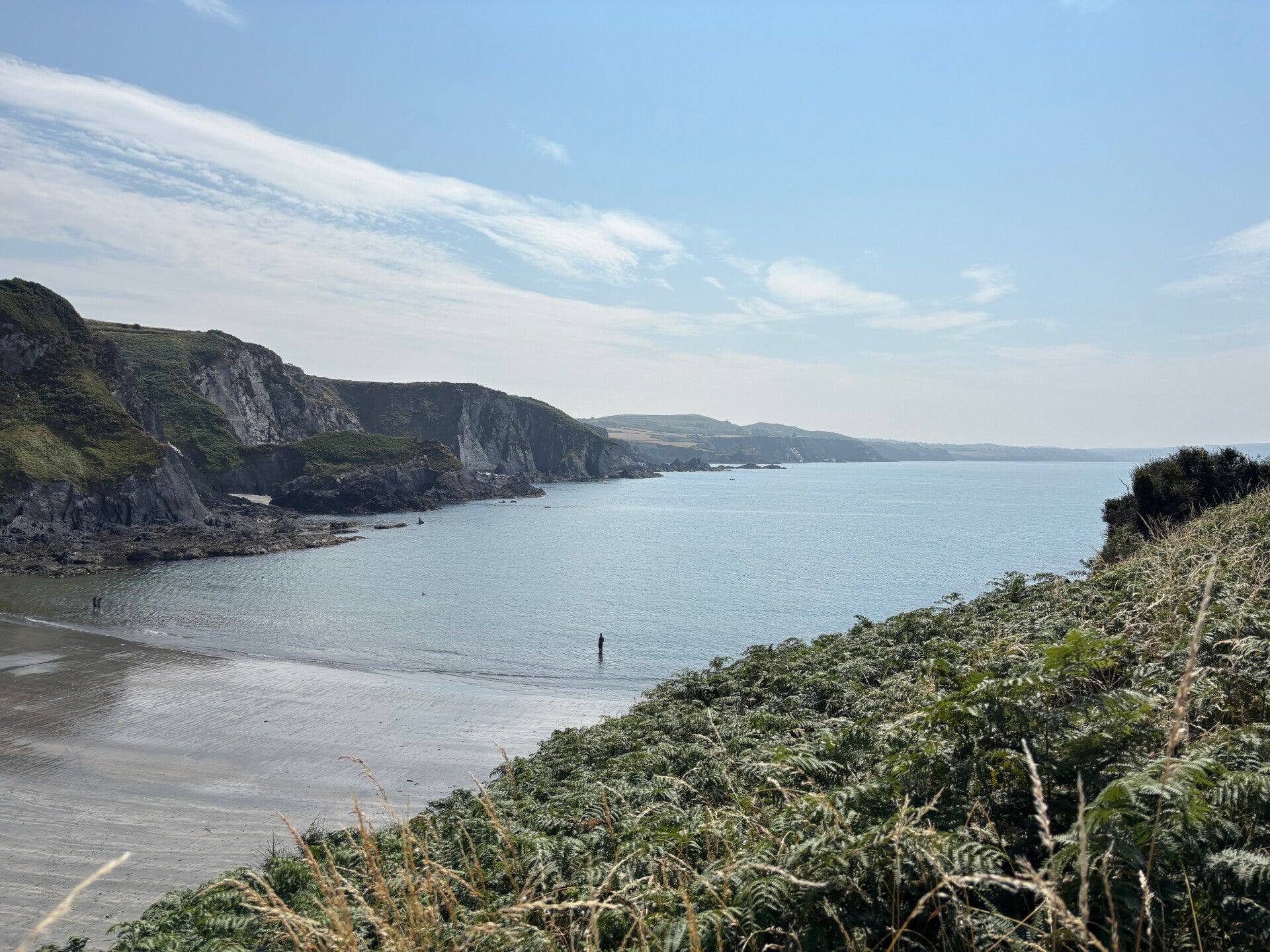 View of Pwllgwaelod from coast path