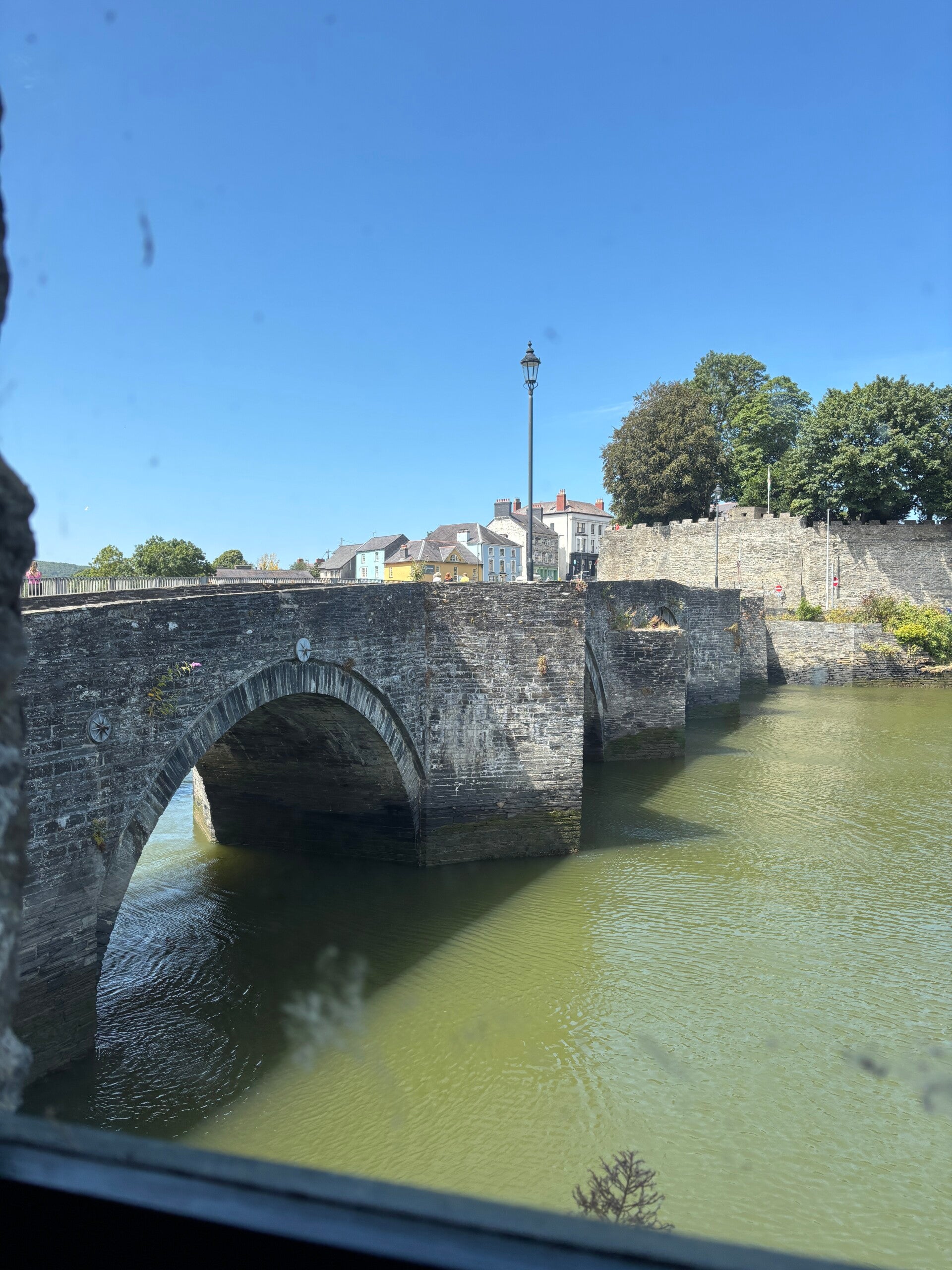Cardigan Castle and Cardigan Bridge from The Castle Inn