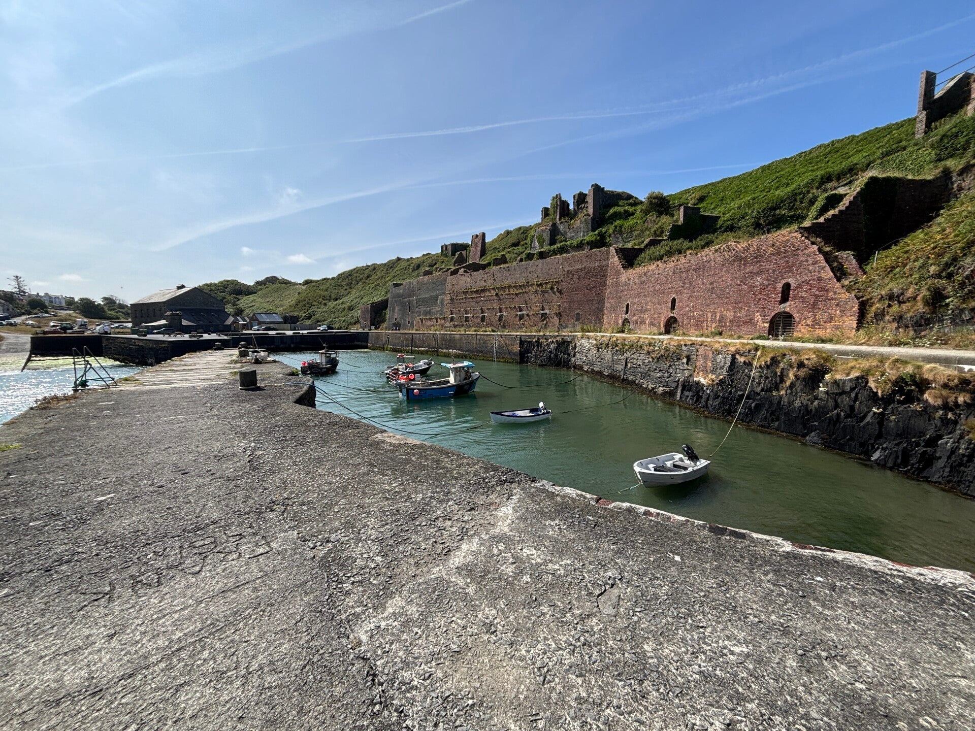 Brick storage hoppers at Porthgain Harbour