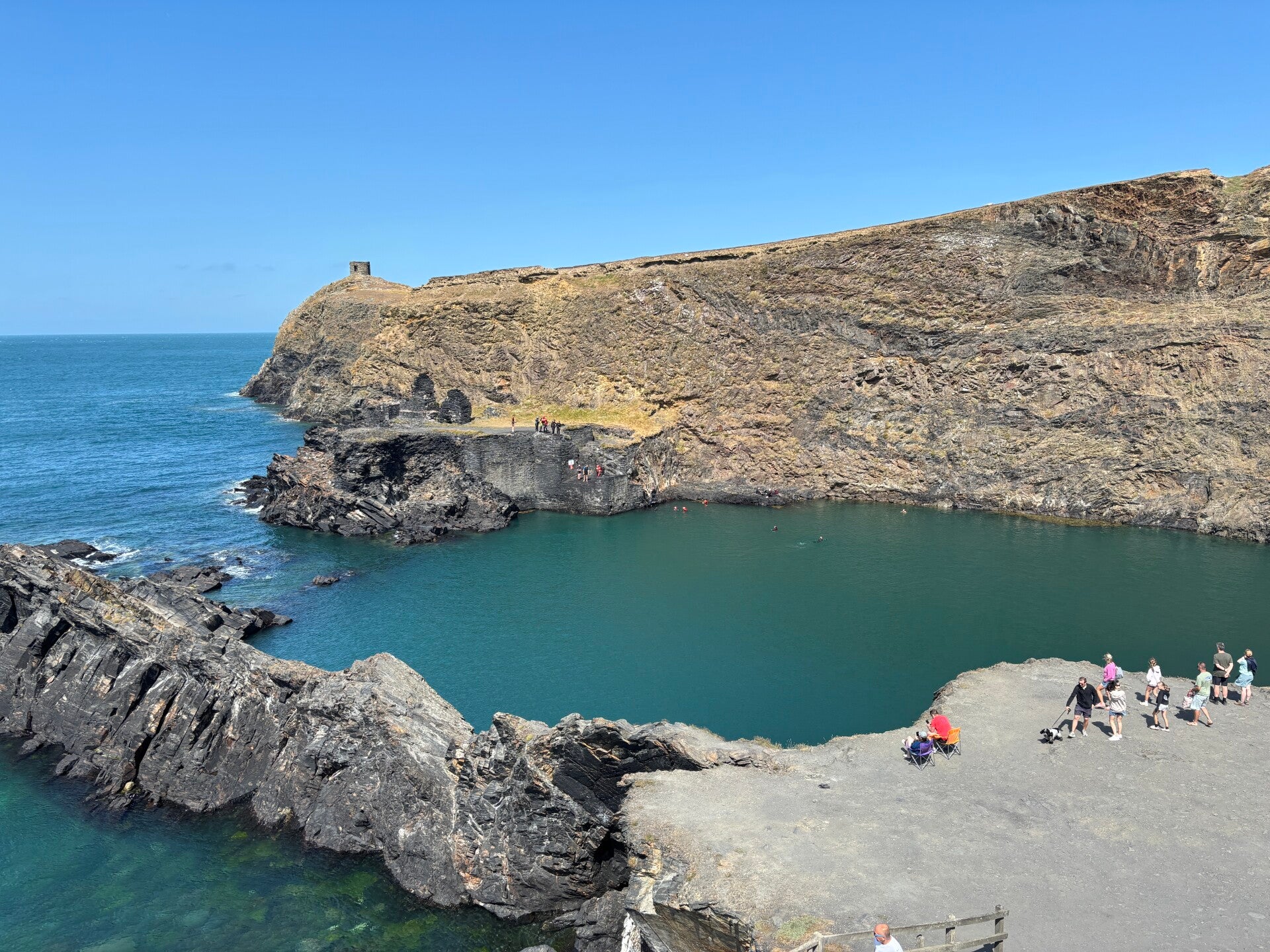 Wild swimming at the Blue Lagoon-Abereiddi