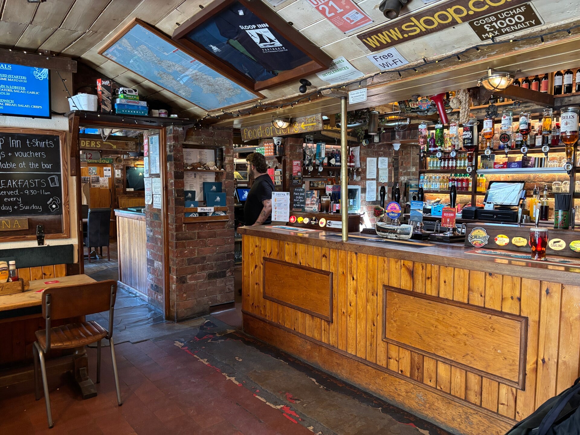 Front bar at The Sloop Inn-Porthgain