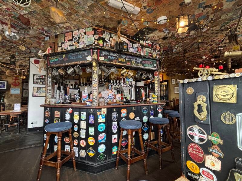 The main bar at The Ship Inn in Porthleven