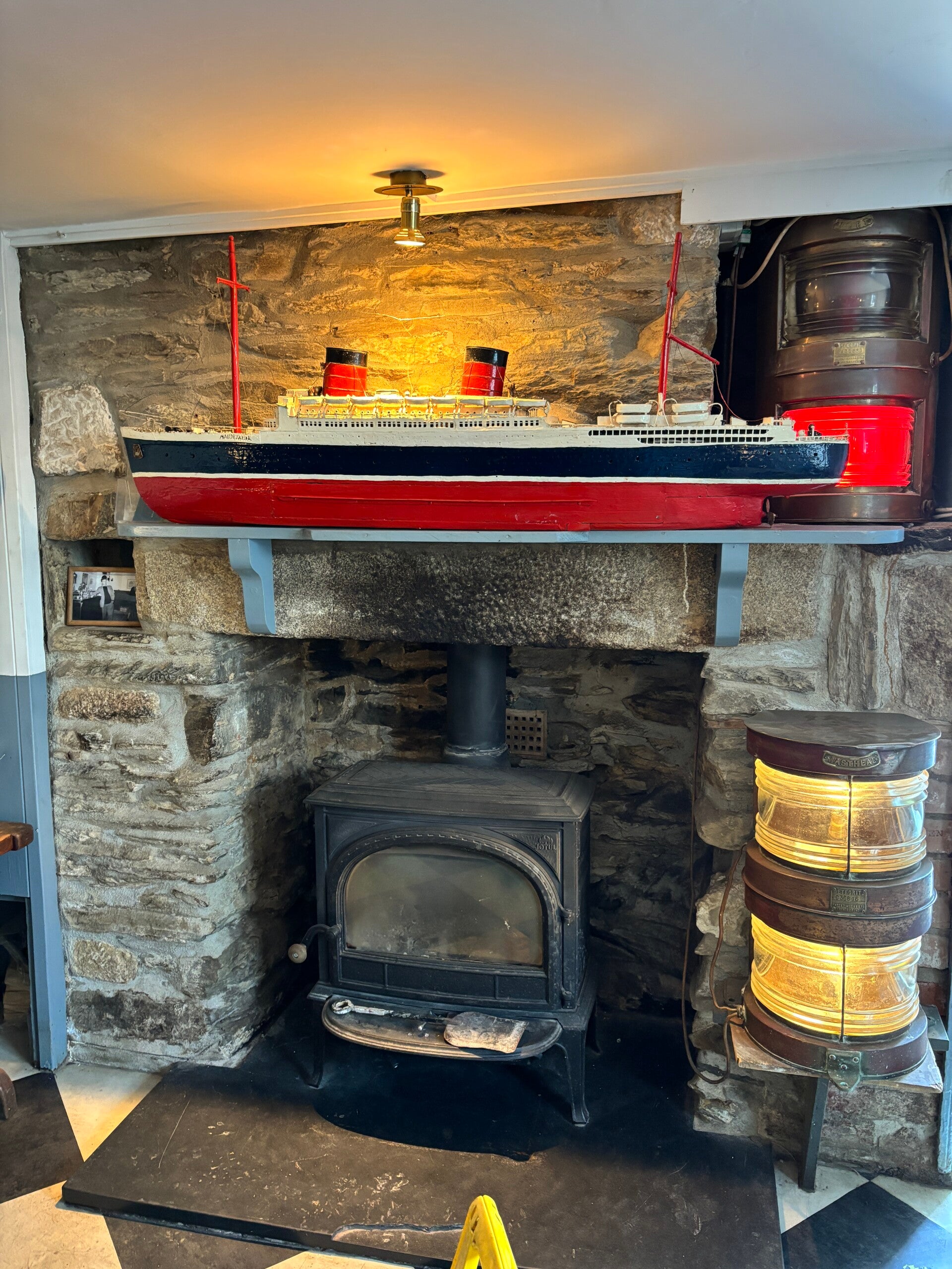 Model of HMS Mauretania at The Shipwrights Arms-Helford