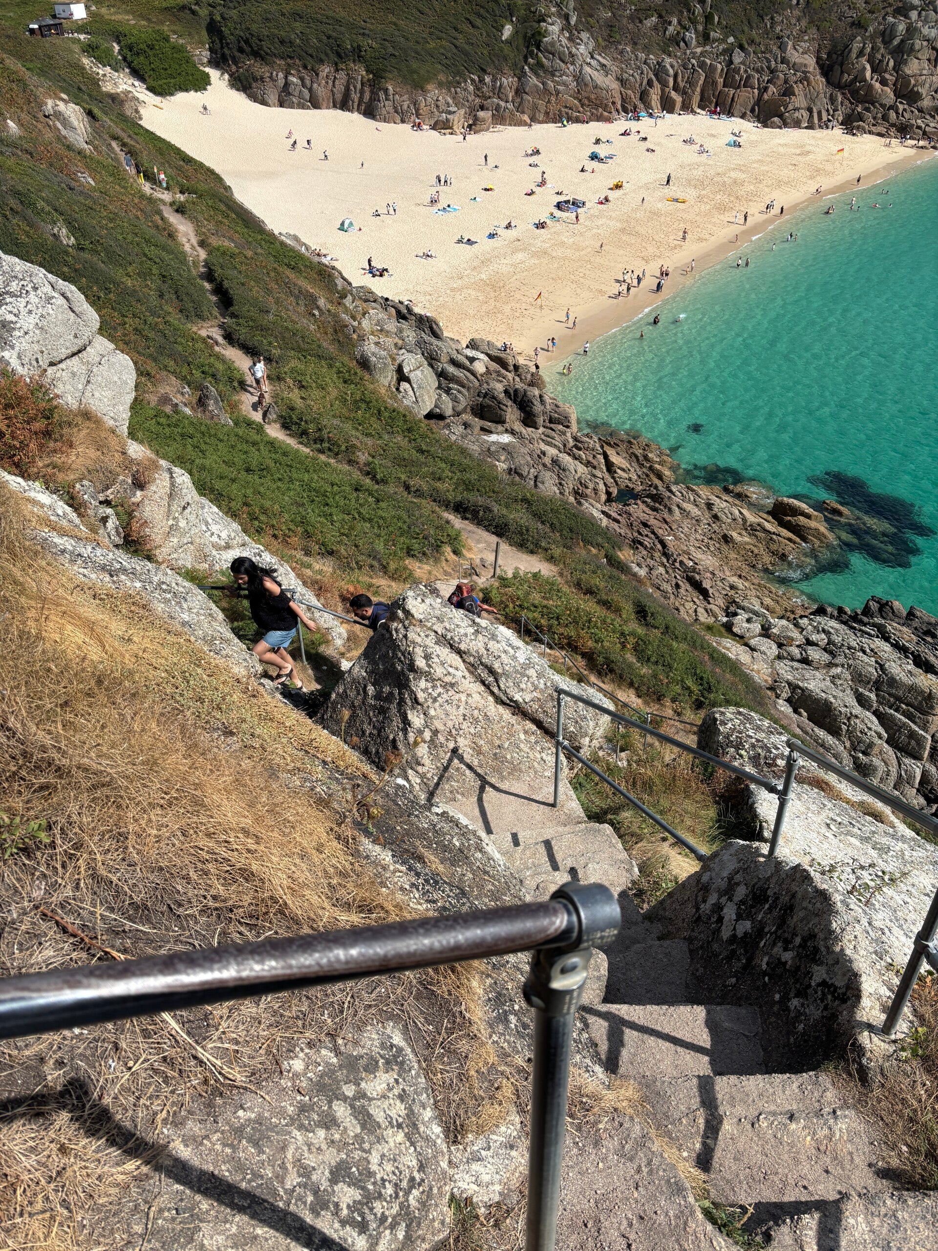 Steep steps down to Porthcurno from the Minack Theatre