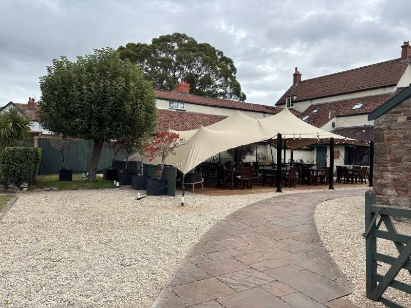 Garden canopy at The George at Backwell