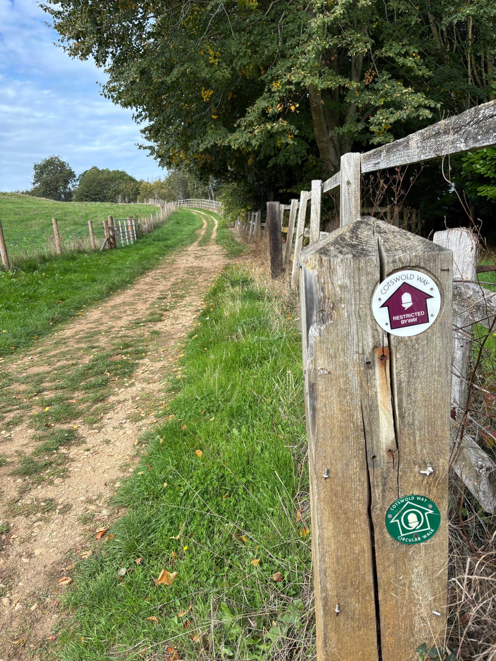 Cotwsold Way towards Great Brockhampton Farm