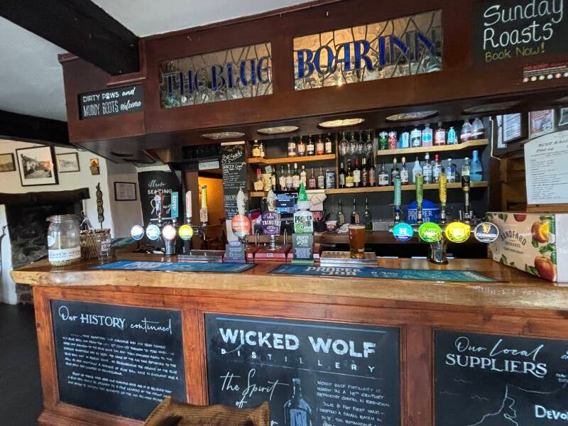 Main bar area at Blue Ball Inn at Countisbury