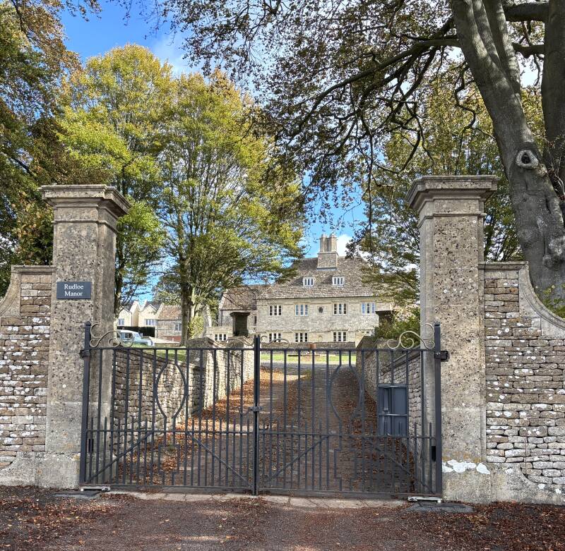 Gates to Rudloe Manor, once an RAF Base