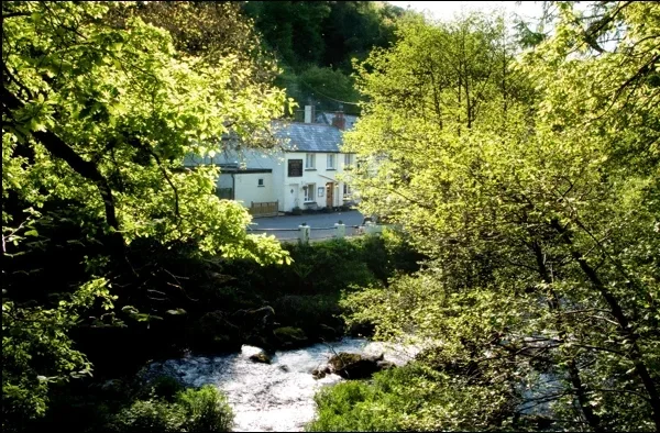 The Rockford Inn from the East Lyn River