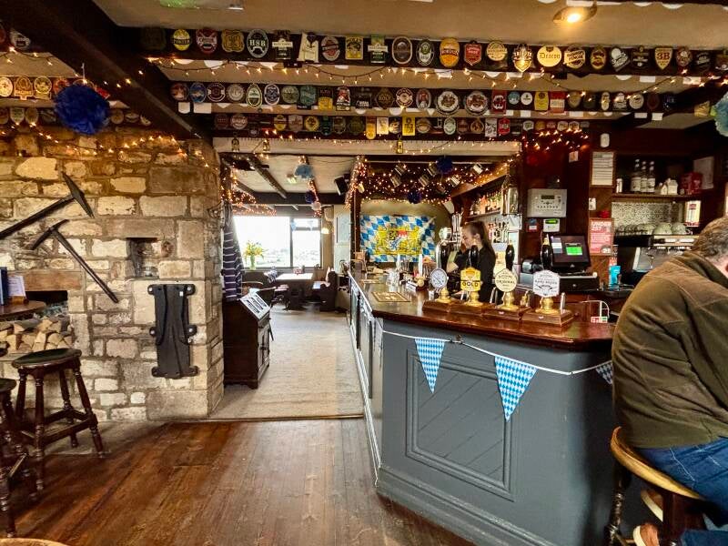 Main bar at The Quarrymans Arms at Box Hill