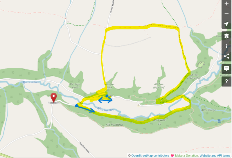 Route Map_Dyffryn Arms Pub Walk-Pontfaen-Gwaun Valley-Bessies