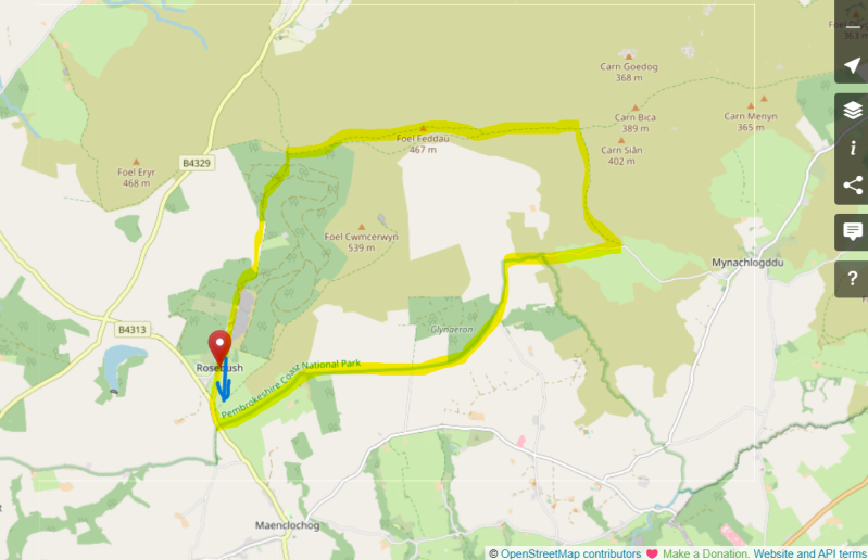 Route Map_Tafarn Sinc Pub Walk_Rosebush_Pubs Worth The Walk