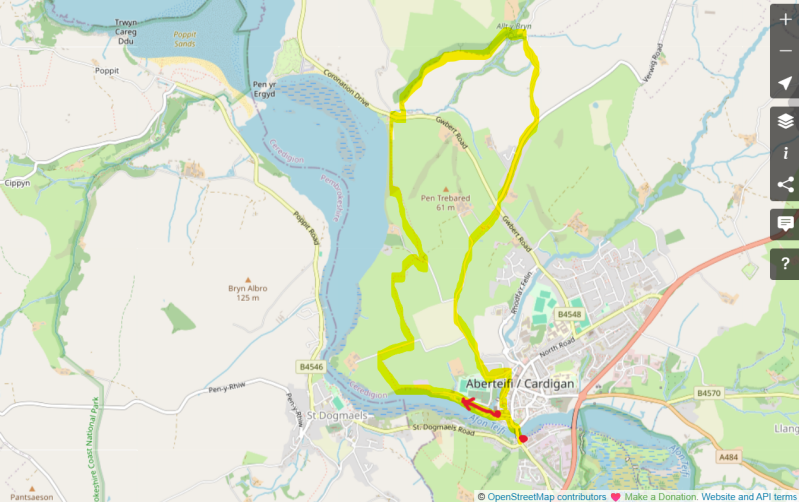 Route Map_The Castle Inn Pub Walk-Cardigan