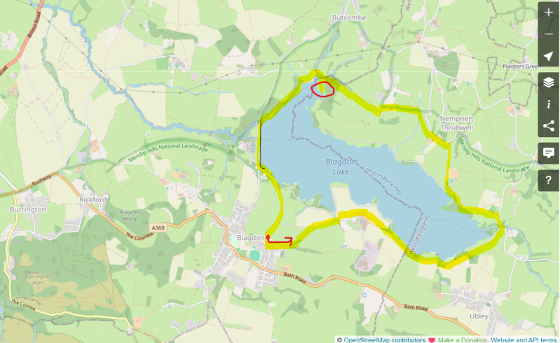 Route Map_The New Inn Pub Walk-Blagdon Lake