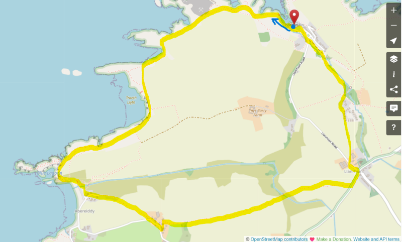 Route Map-The Sloop Inn Pub Walk-Porthgain