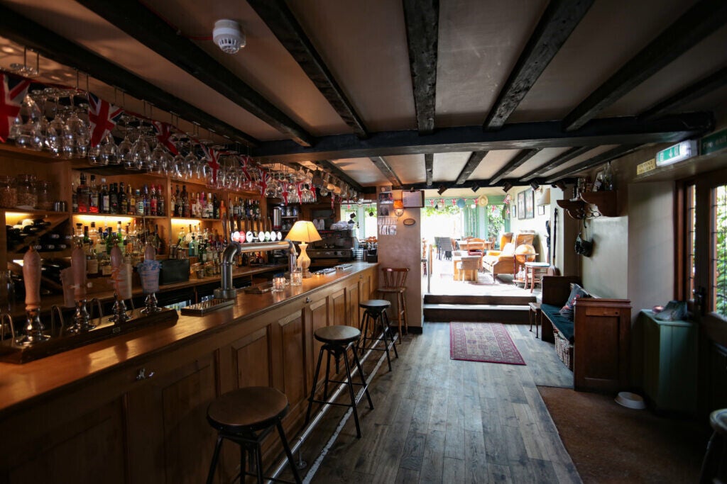 The bar at The Three Cups