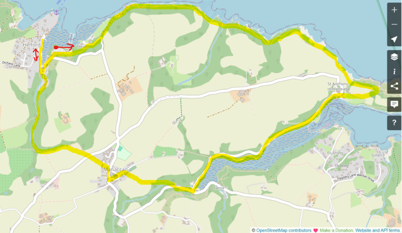 Route Map_The Shipwrights Arms Pub Walk-Helford