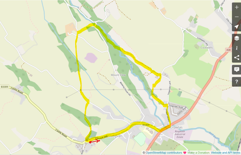 Route Map_The White Hart Pub Walk_Ludgvan