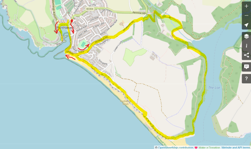 Route Map_The Ship Inn Pub Walk-Porthleven