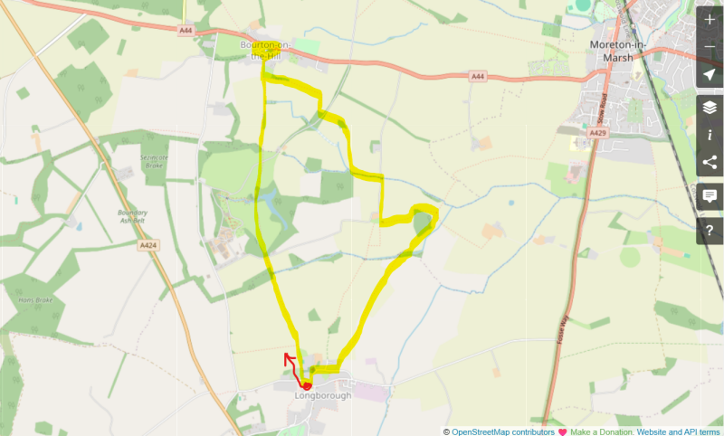 Walk directions - Coach & Horses Pub Walk - Longborough