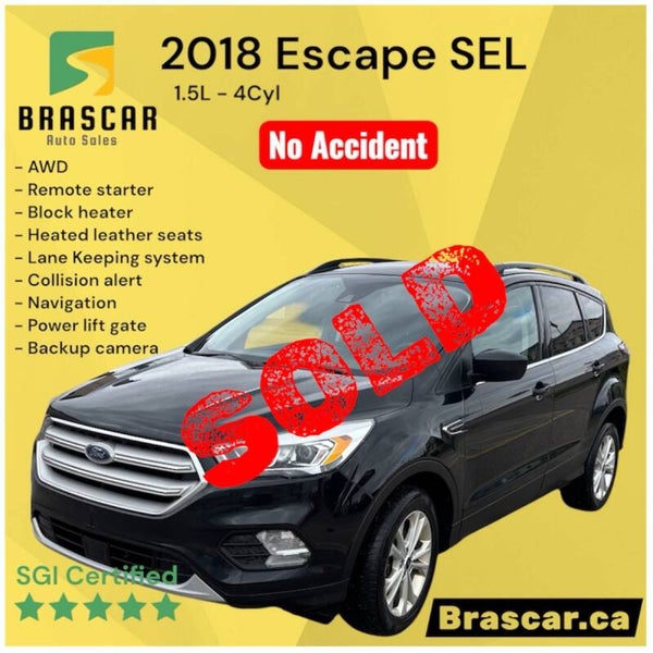 2018 Escape SEL - NO ACCIDENT