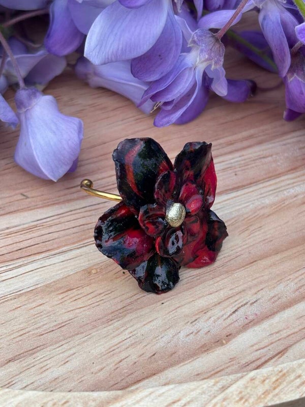 Bague rouge et noir