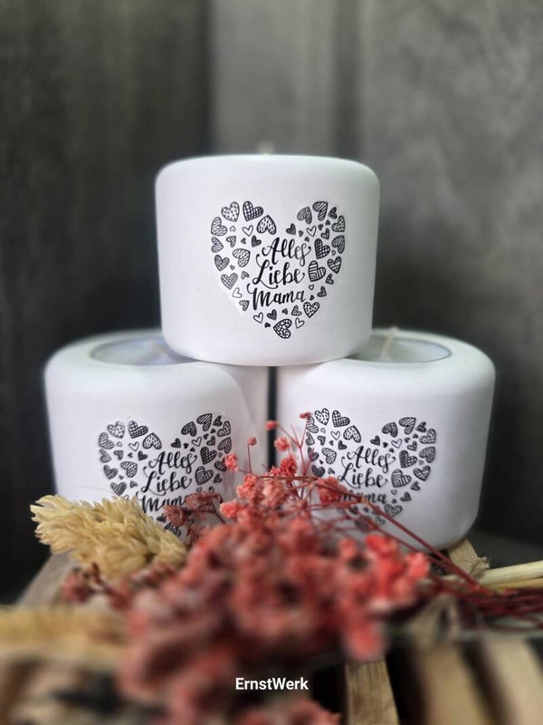 🕯️ Kerzenhalter „Alles Liebe Mama“ – ein Geschenk von Herzen