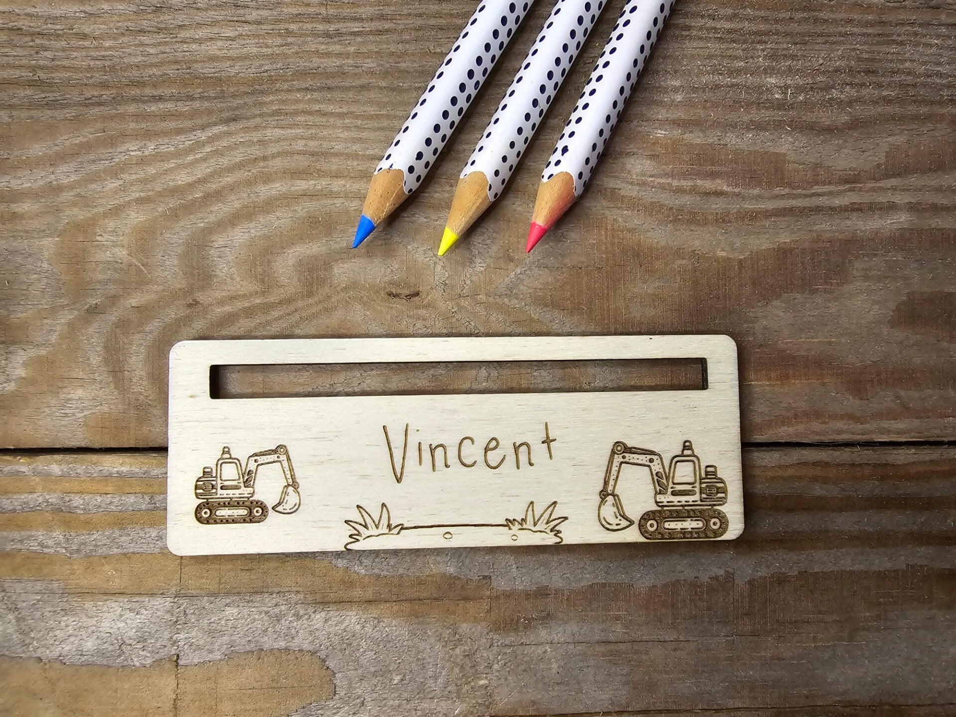 Personalisierte Lesehilfe "Bagger"