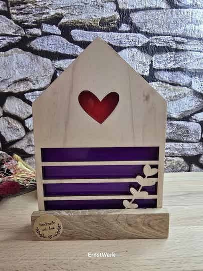 Handgefertigte Holzdeko "Haus" – Natürlich & Stilvoll