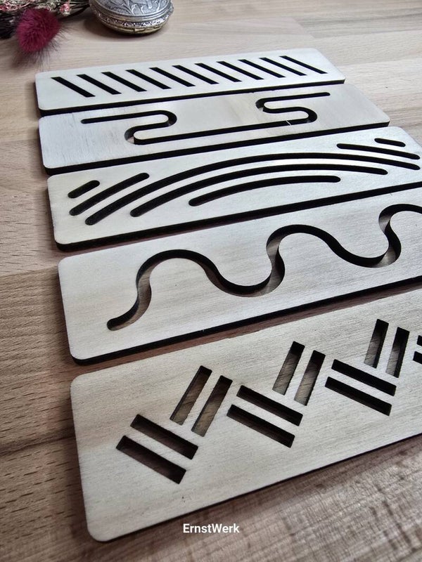 Montessori-Formen – 10er Set zum Nachfahren aus Holz ✏️🌿