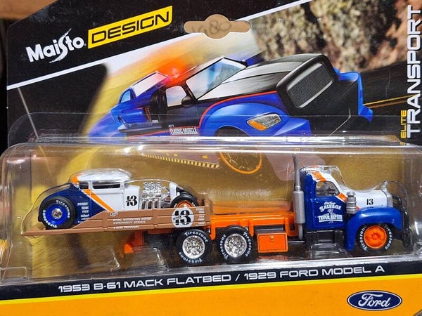 Maisto 1:64  1953 B61 Mack Flatbed / 1929 Ford Model A